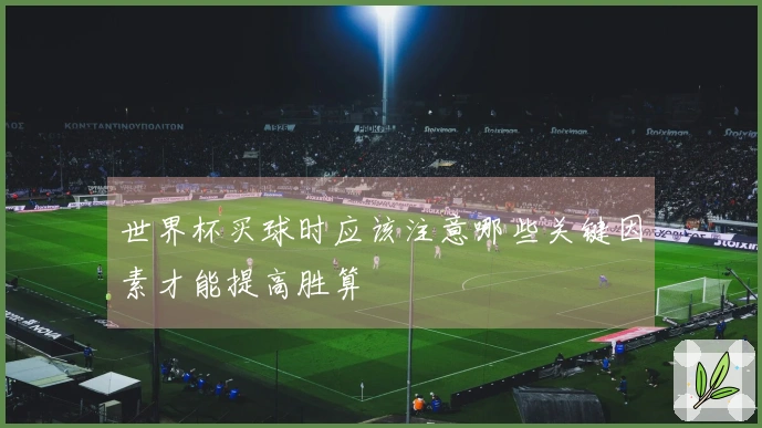世界杯买球时应该注意哪些关键因素才能提高胜算